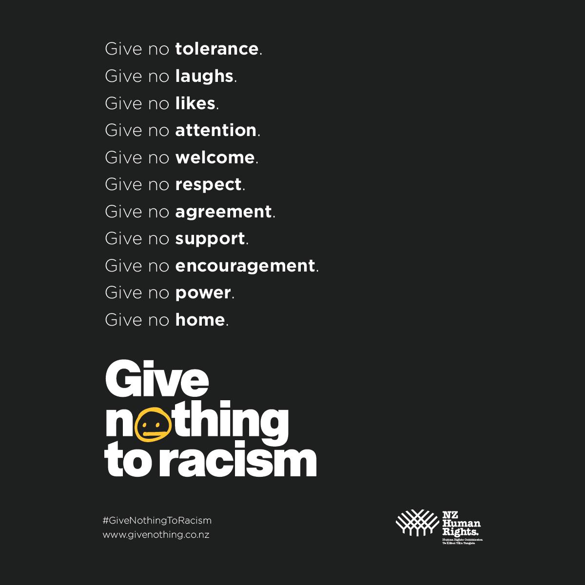 Give nothing to racism